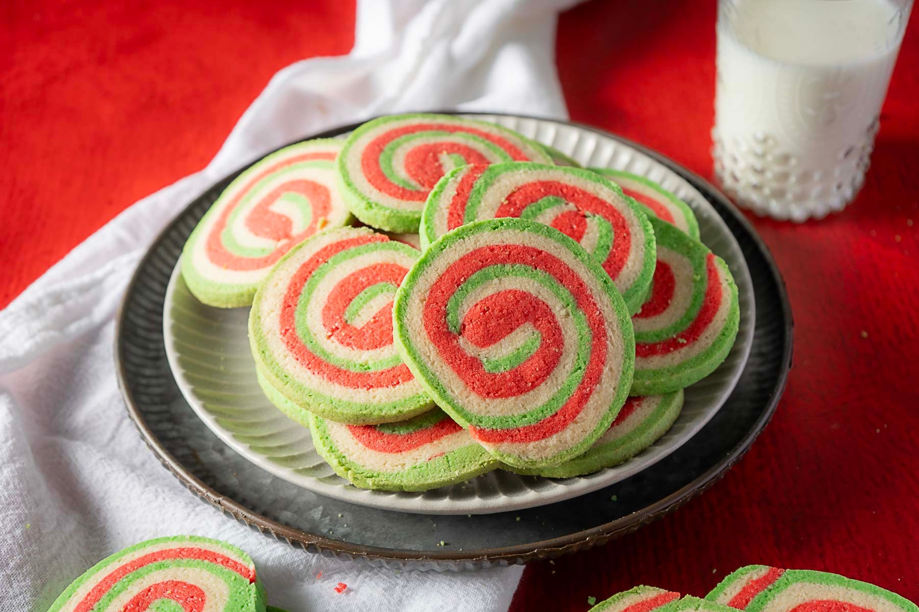 Swirl christmas cookies on a plate